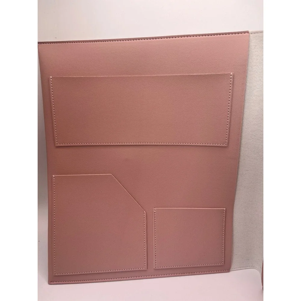 The Budget Mom Large Folio Pink  Blush Faux Leather Organizer Planner Cover